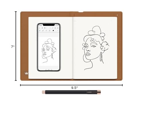 HUION Note 2-in-1 Digital Notebook Drawing Tablet With Battery-free Pen, Bluetooth Wireless Paper Tablet Electronic Writing Pad for Note-taking, Digital Art & Meeting, Refillable A5 Notepad, 9.5x7inch