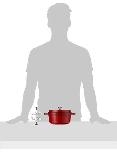 STAUB Cast Iron Round Cocotte, Dutch Oven, 2.75-quart, serves 2-3, Made in France, Cherry