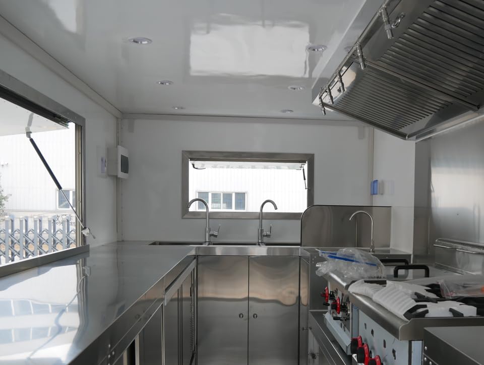 Commercial Mobile Food Truck Trailer, Food Truck Bicycle, Ice Cream Truck, Stall Truck, Outdoor Cart Equipped with Kitchen Utensils