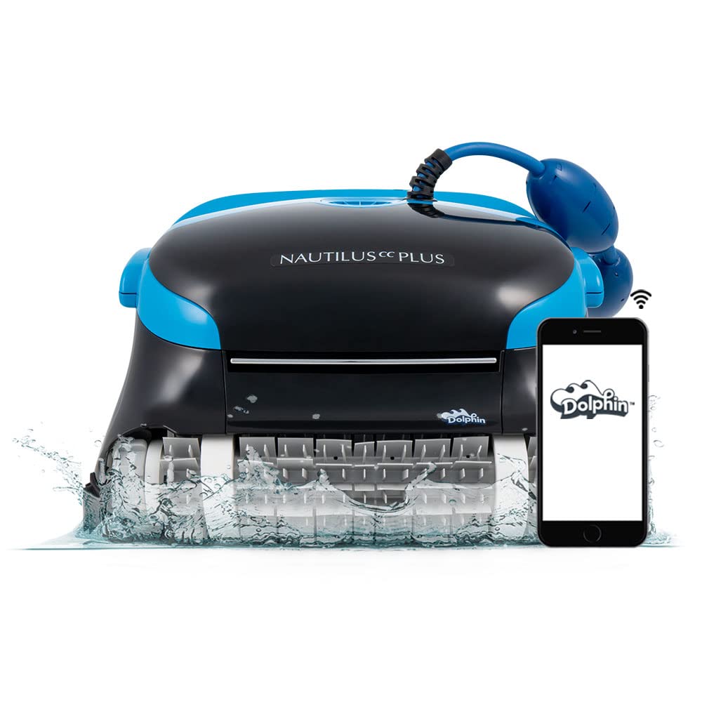 Dolphin Nautilus CC Plus Wi-Fi Automatic Robotic Pool Vacuum Cleaner, Always Cleaning, Never Charging, with Wall Climbing Scrubber Brush, Ideal for In-Ground Pools up to 40 FT in Length