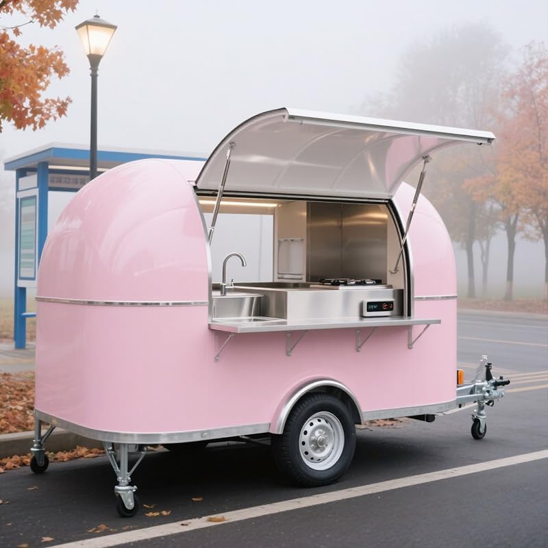 Commercial Mobile Food Truck Trailer, Food Truck Bicycle, Ice Cream Truck, Stall Truck, Outdoor Cart Equipped with Kitchen Utensils