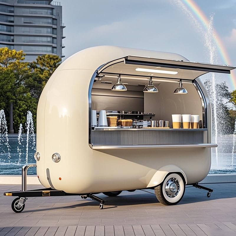 Commercial Mobile Food Truck Trailer, Food Truck Bicycle, Ice Cream Truck, Stall Truck, Outdoor Cart Equipped with Kitchen Utensils