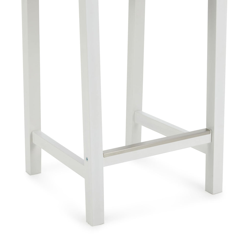 Amazon Basics Wooden Bar Stool with Backrest 24", White, Set of 2