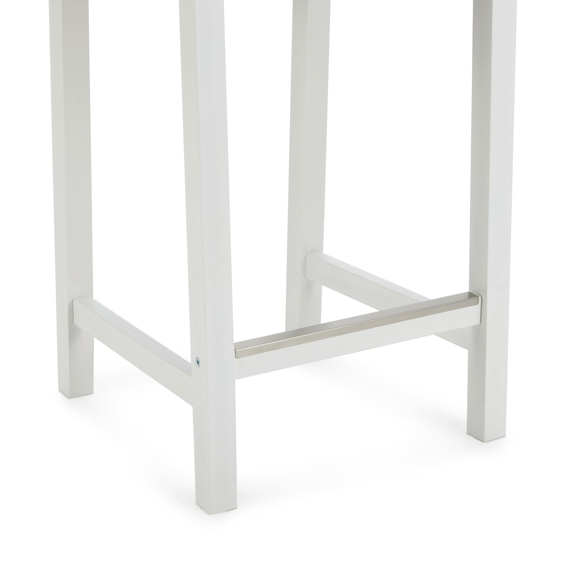 Amazon Basics Wooden Bar Stool with Backrest 24", White, Set of 2