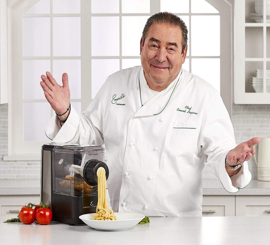 EMERIL LAGASSE Pasta & Beyond, Automatic Pasta Maker - 8 Pasta Shaping Discs, Black