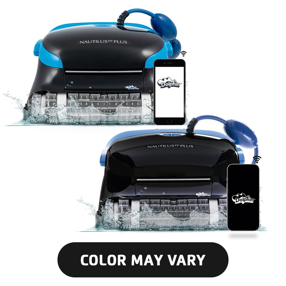 Dolphin Nautilus CC Plus Wi-Fi Automatic Robotic Pool Vacuum Cleaner, Always Cleaning, Never Charging, with Wall Climbing Scrubber Brush, Ideal for In-Ground Pools up to 40 FT in Length
