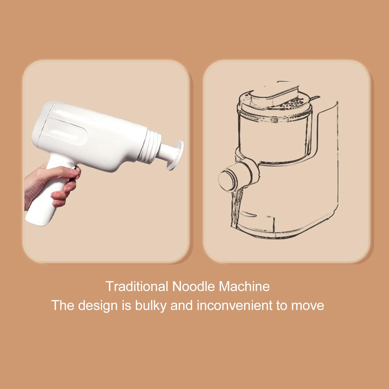 Handheld Electric Pasta Maker Electric Noodle Maker High Efficiency Handheld Press Pasta Machine with 6 Molds for Home
