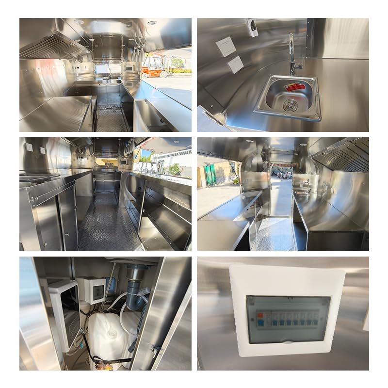 Commercial Mobile Food Truck Trailer, Food Truck Bicycle, Ice Cream Truck, Stall Truck, Outdoor Cart Equipped with Kitchen Utensils