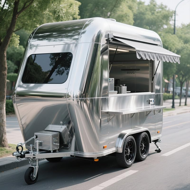 Commercial Mobile Food Truck Trailer, Food Truck Bicycle, Ice Cream Truck, Stall Truck, Outdoor Cart Equipped with Kitchen Utensils