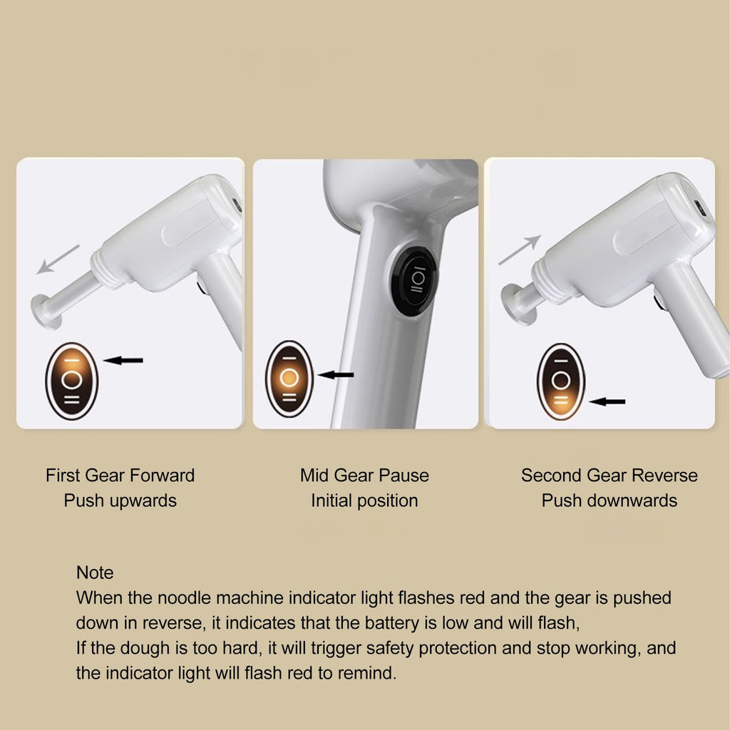 Handheld Electric Pasta Maker Electric Noodle Maker High Efficiency Handheld Press Pasta Machine with 6 Molds for Home
