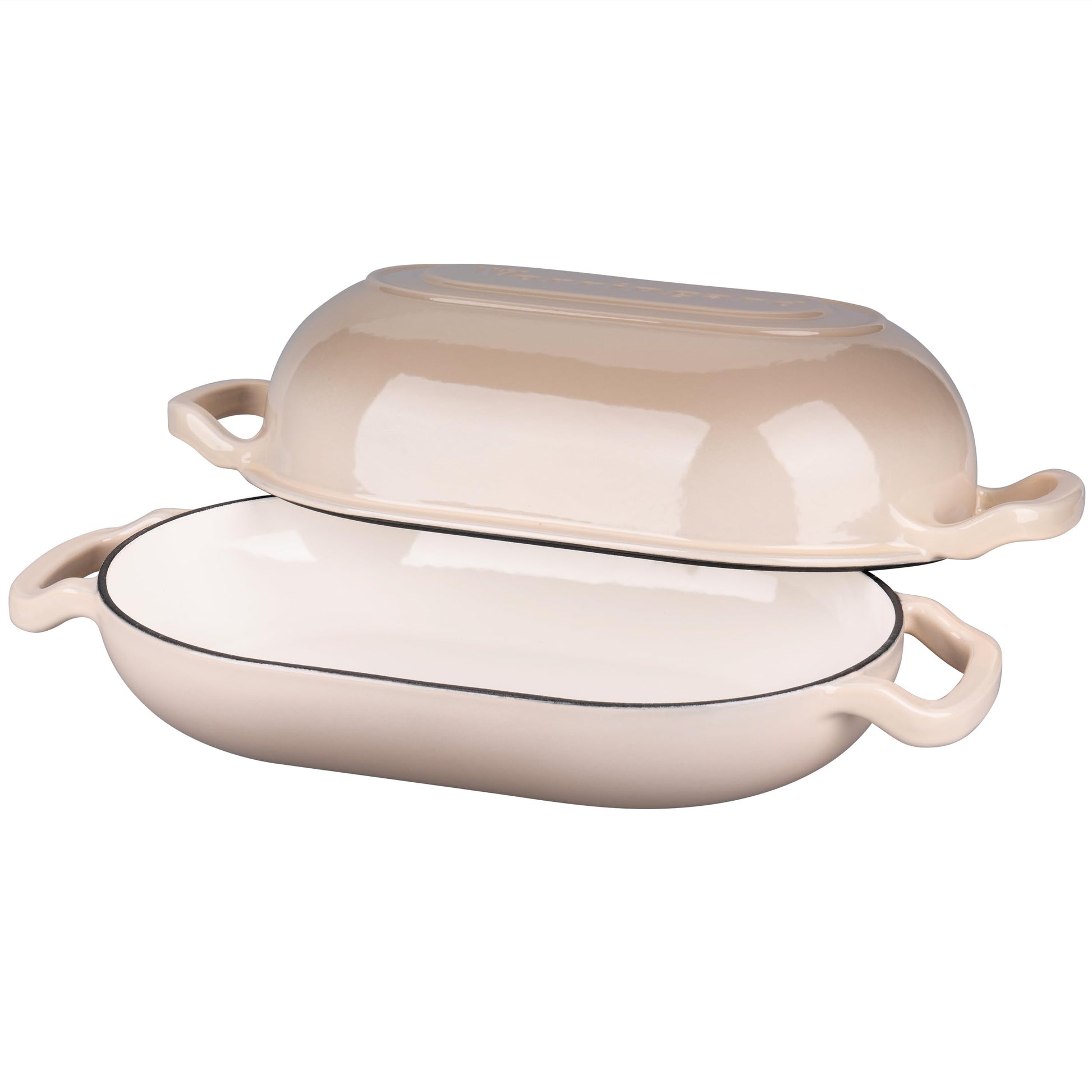 VORRINGARD Enameled Cast Iron Sourdough Bread Oven, Dutch Oven, Loaf Cast Iron Bread Pan for Homemade Bread Baking, Meatloaf Pan with Lid, 5QT, Latte