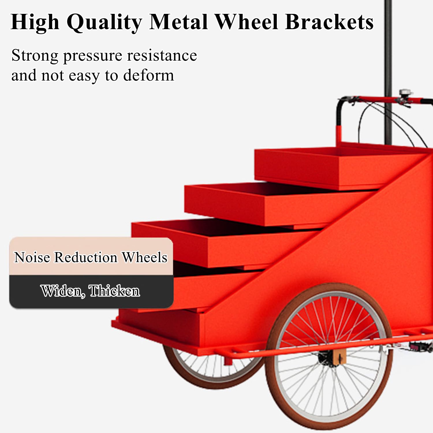 WTTTTW Large Tricyle Vending Cart Wagon Flower Cart Front Loading Pedal Assist Food Bike, Cargo Tricycle 3 Wheel Bike, Mobile Vending Truck, Open Body Type Tricycle for Weddings Fairs,White