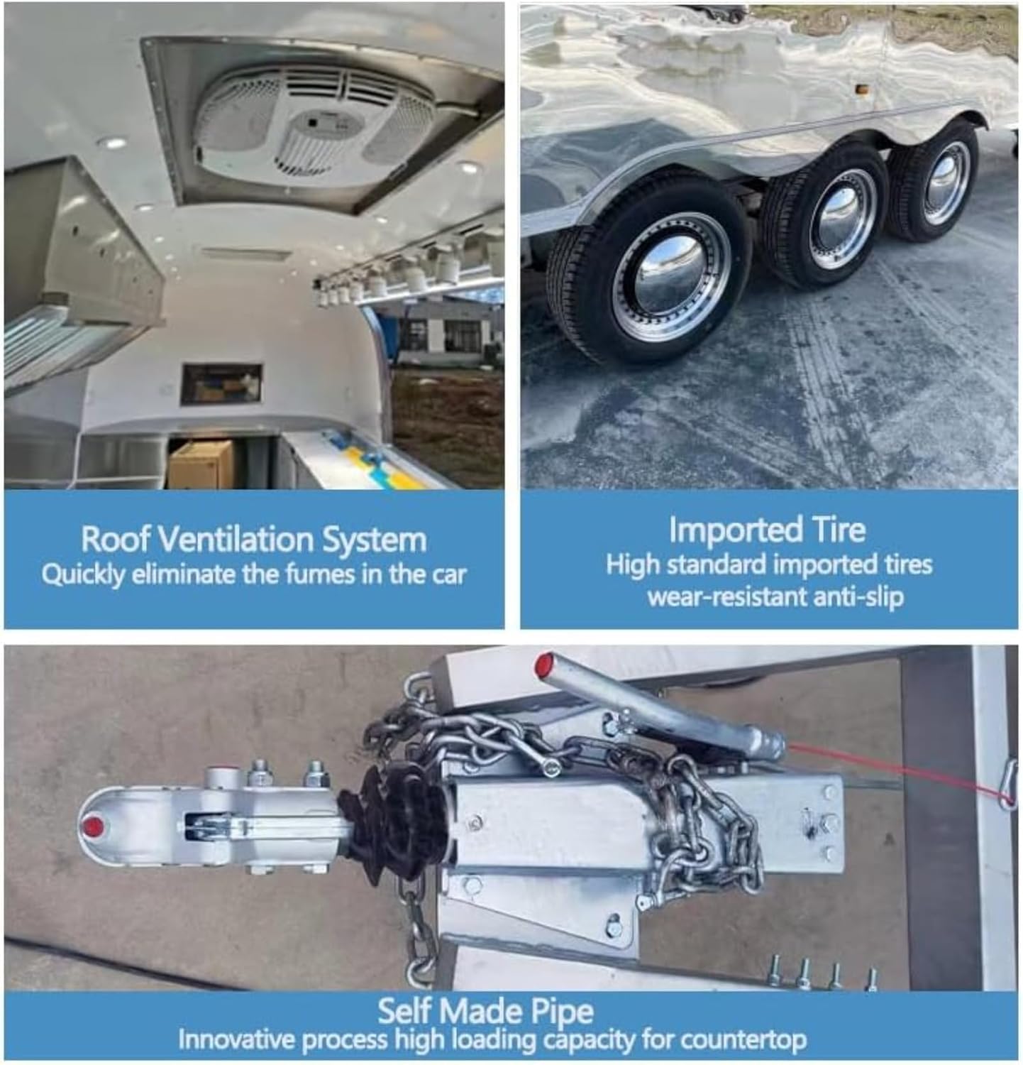 Commercial Mobile Food Truck Trailer, Food Truck Bicycle, Ice Cream Truck, Stall Truck, Outdoor Cart Equipped with Kitchen Utensils