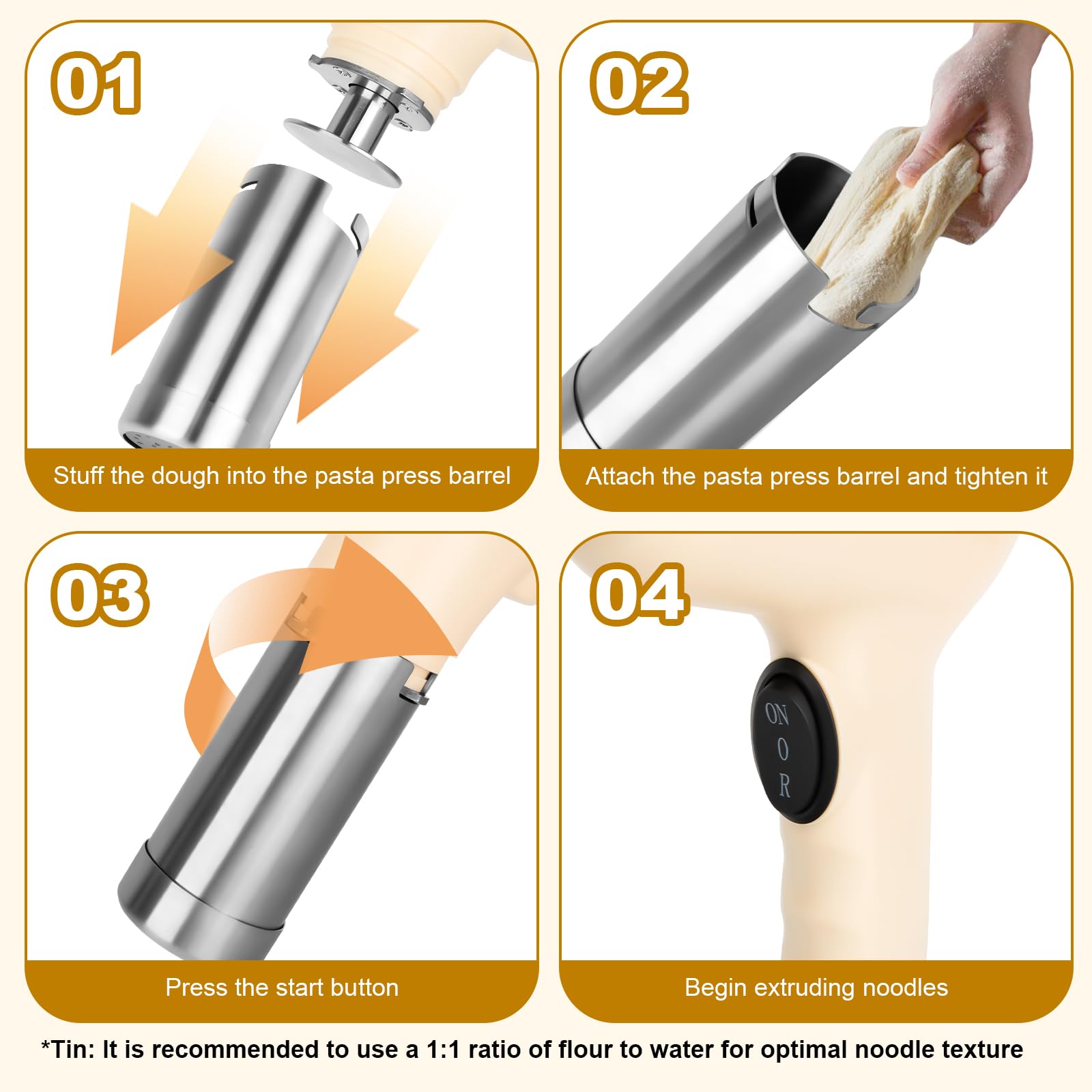 Electric Pasta Maker Machine Noodle Maker - Automatic Spaghetti Maker Pasta Roller Kitchenaid Attachment All-in-One Cordless Homemade Pasta Machine