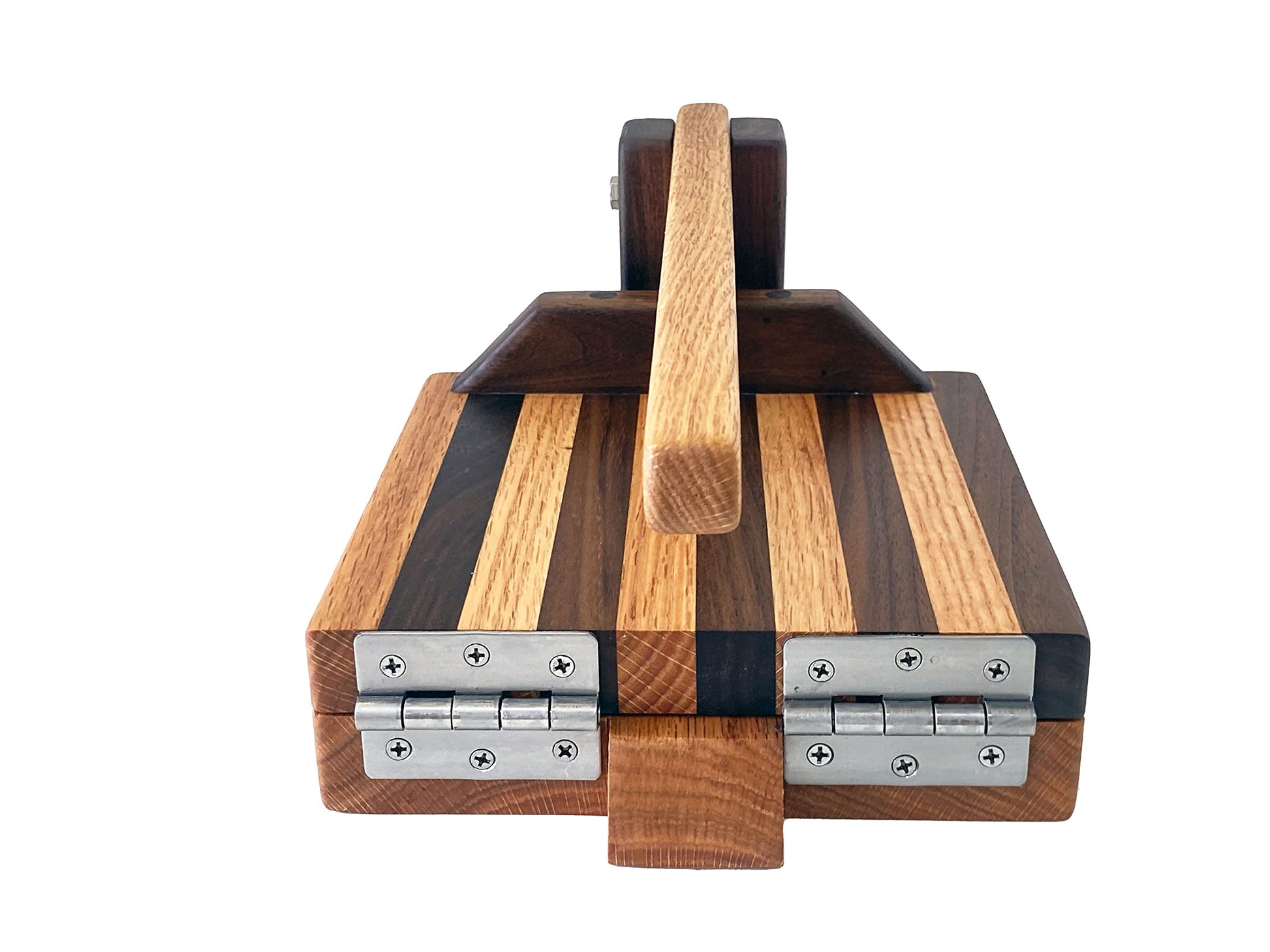 Central Coast Woodworks Tortilla Press - Red Oak & Walnut- 8 inch Wooden Tortilla Press, Hardwood Tortilla Maker, Square Wood Flour Tortilla Press for Mexican Tortillas Roti Burrito, Tacos, Patacones