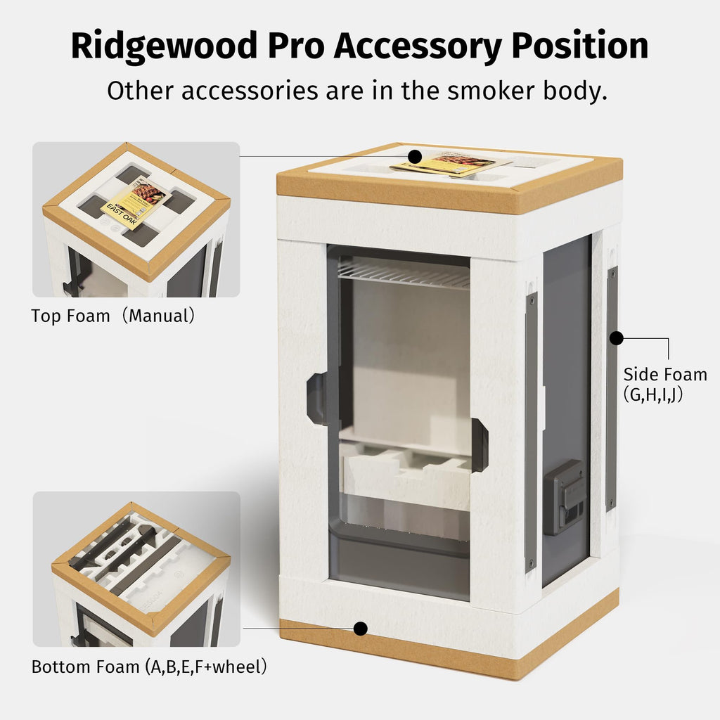EAST OAK Ridgewood Pro 30" Electric Smoker | Built-in Meat Probe & Elevated Stand for Outdoors | Up to 6× Longer Smokes, Adjustable Side Chip Loader | Smoke More with 725 sq in Cooking Area