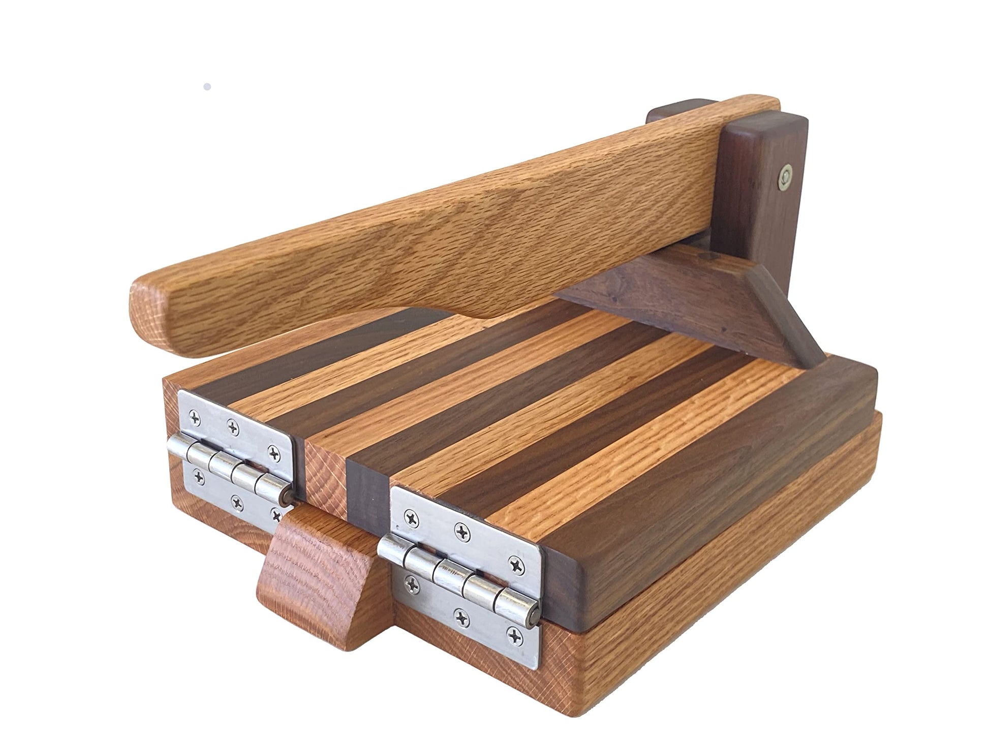 Central Coast Woodworks Tortilla Press - Red Oak & Walnut- 8 inch Wooden Tortilla Press, Hardwood Tortilla Maker, Square Wood Flour Tortilla Press for Mexican Tortillas Roti Burrito, Tacos, Patacones