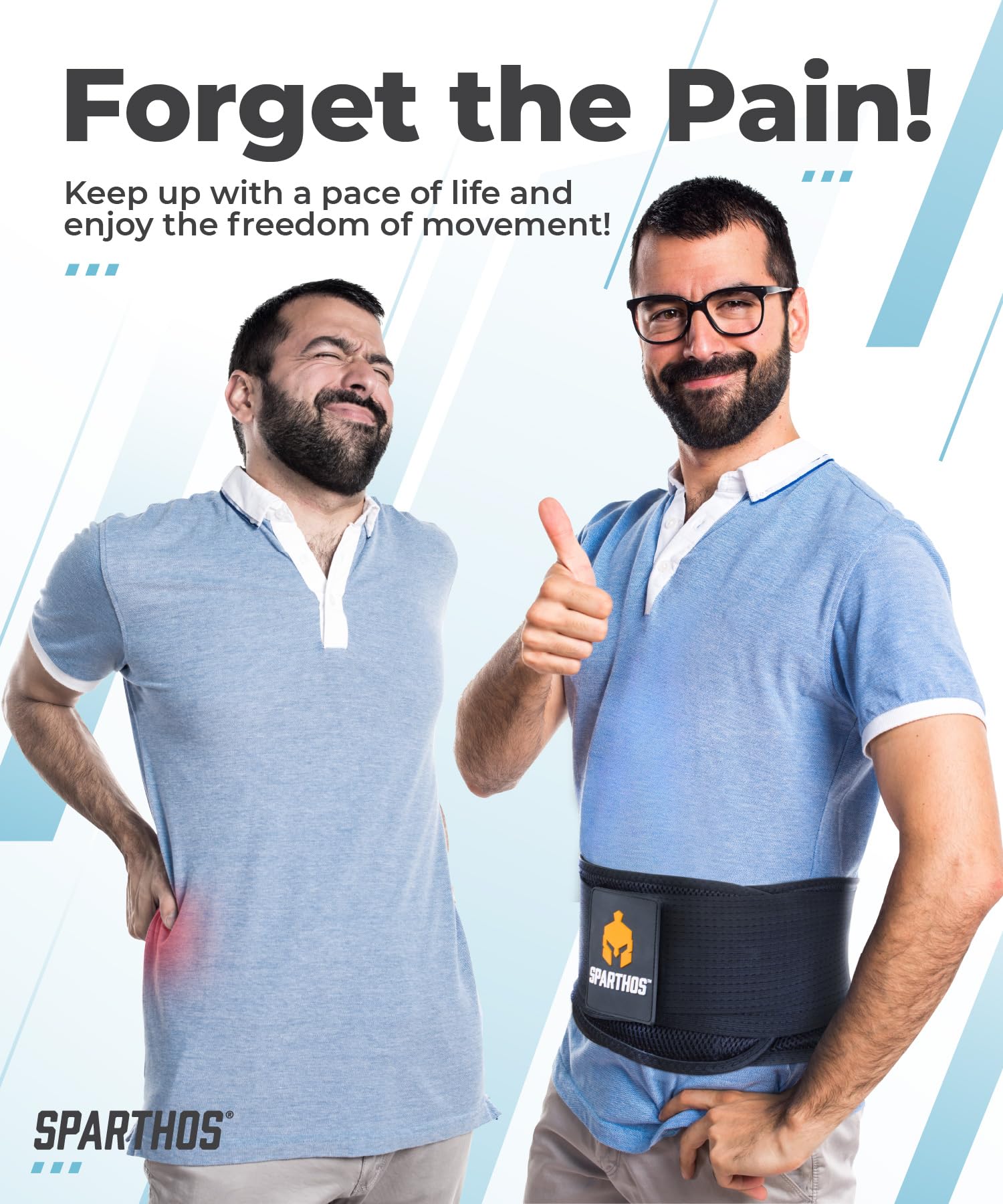 Sparthos Back Brace for Lower Back Pain - Immediate Relief from Sciatica, Herniated Disc, Scoliosis - Breathable Design With Lumbar Support Pad - For Home & Lifting At Work, For Men & Women - Medium