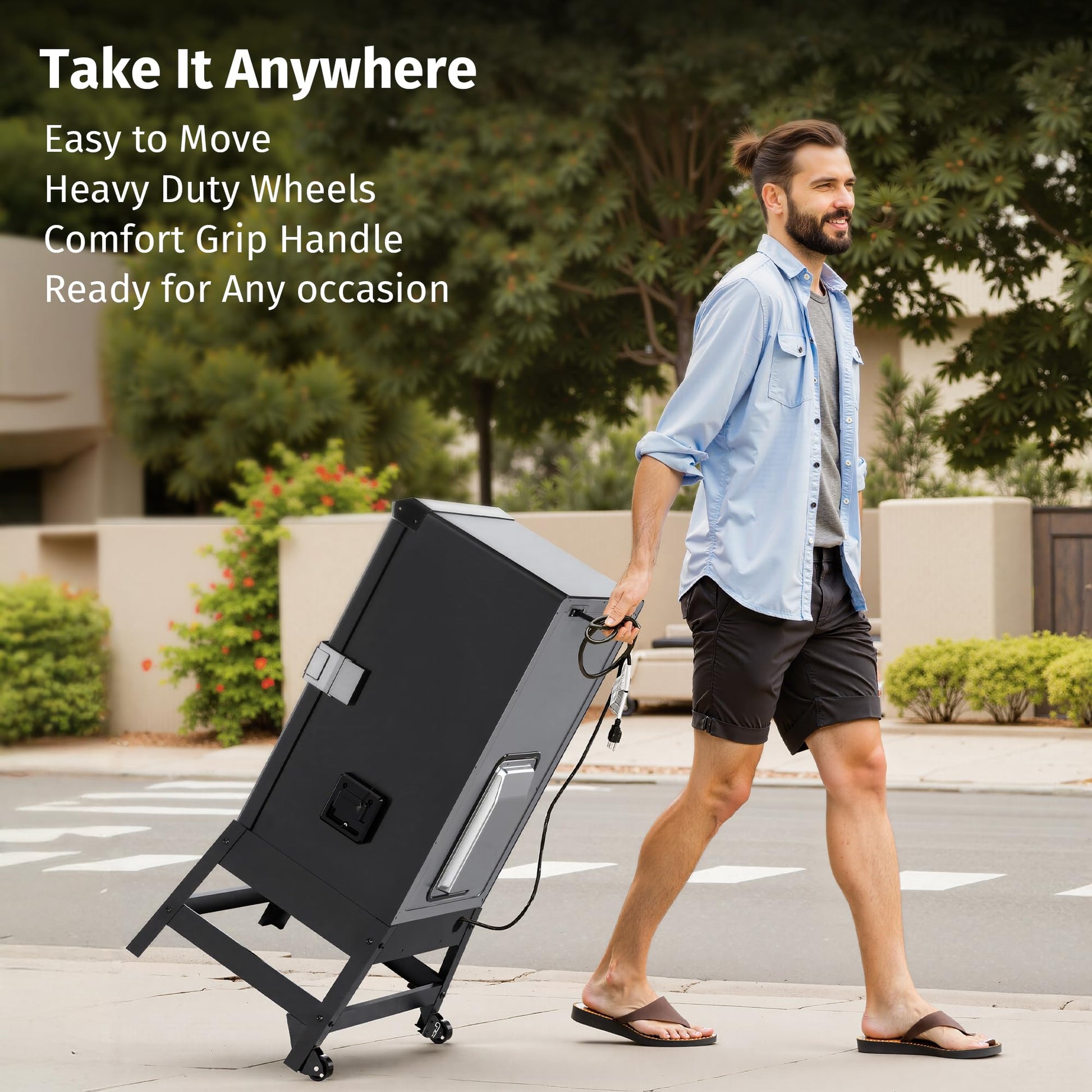 EAST OAK Ridgewood Pro 30" Electric Smoker | Built-in Meat Probe & Elevated Stand for Outdoors | Up to 6× Longer Smokes, Adjustable Side Chip Loader | Smoke More with 725 sq in Cooking Area