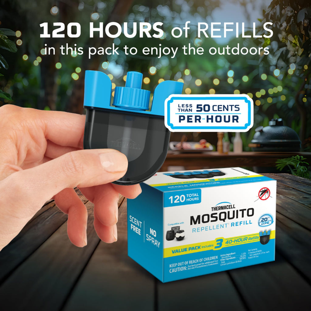 Thermacell Mosquito Rechargeable Repeller Refills; Compatible with Thermacell E-Series & Radius Only; 20 Foot Mosquito Protection Zone; Bug Spray Alternative; Scent Free; No Candle or Flame