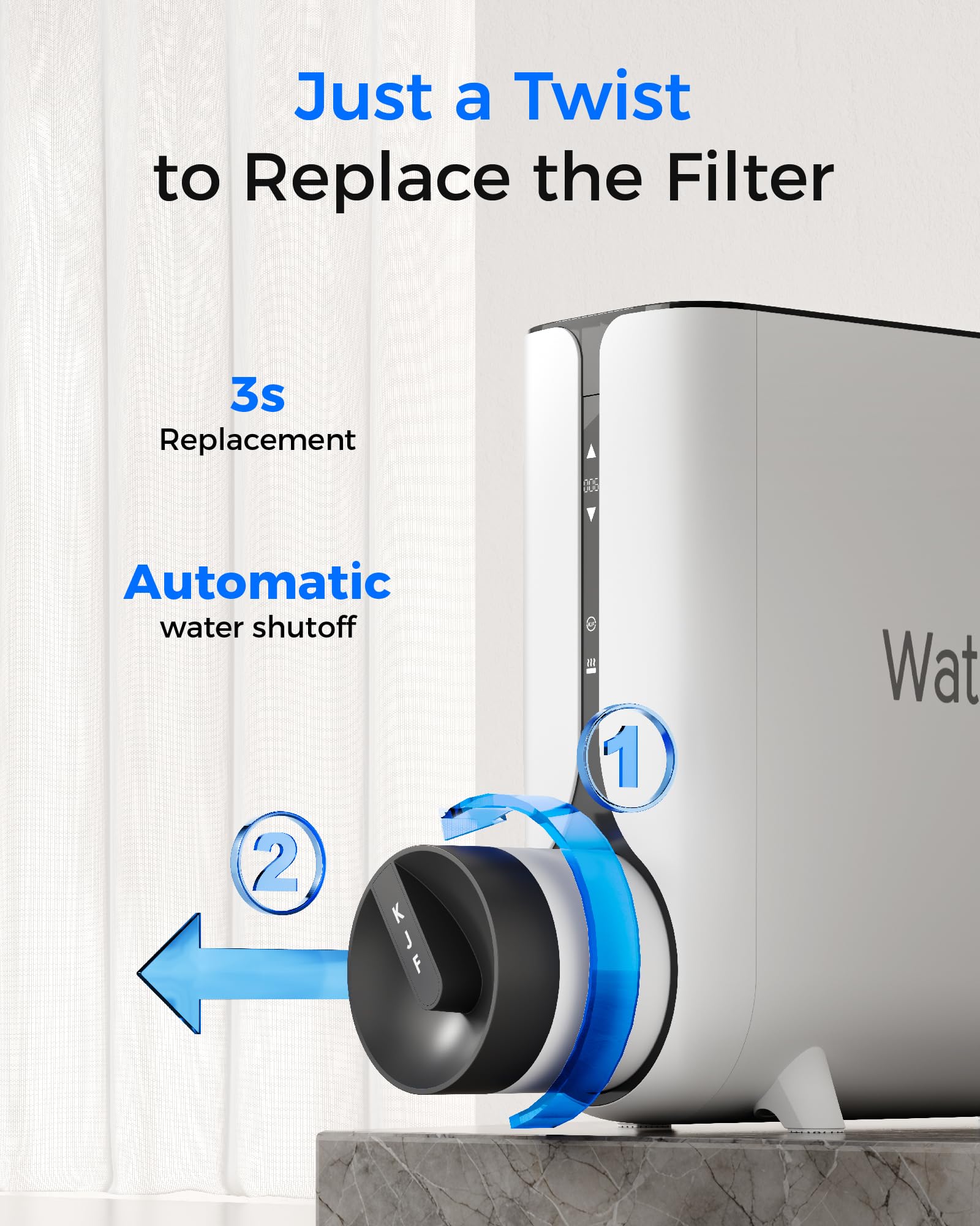 Waterdrop Reverse Osmosis System, Instant Hot Water Dispenser, 600 GPD, Reduce PFAS, Tankless, 2:1 Pure to Drain, Under Sink, TDS Reduction, Smart LED Faucet, Hot and Cold Water Dispenser Faucet