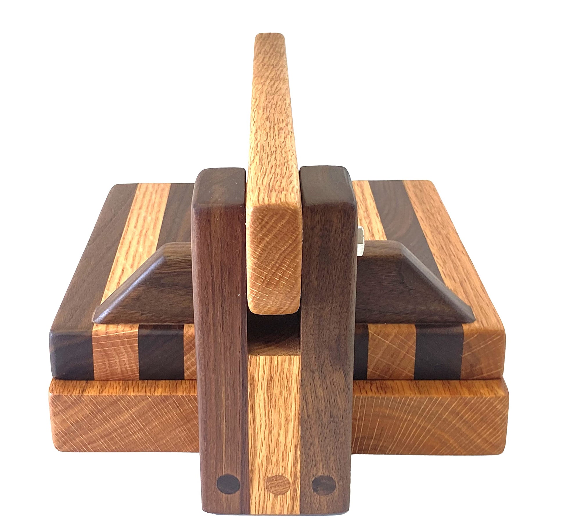 Central Coast Woodworks Tortilla Press - Red Oak & Walnut- 8 inch Wooden Tortilla Press, Hardwood Tortilla Maker, Square Wood Flour Tortilla Press for Mexican Tortillas Roti Burrito, Tacos, Patacones