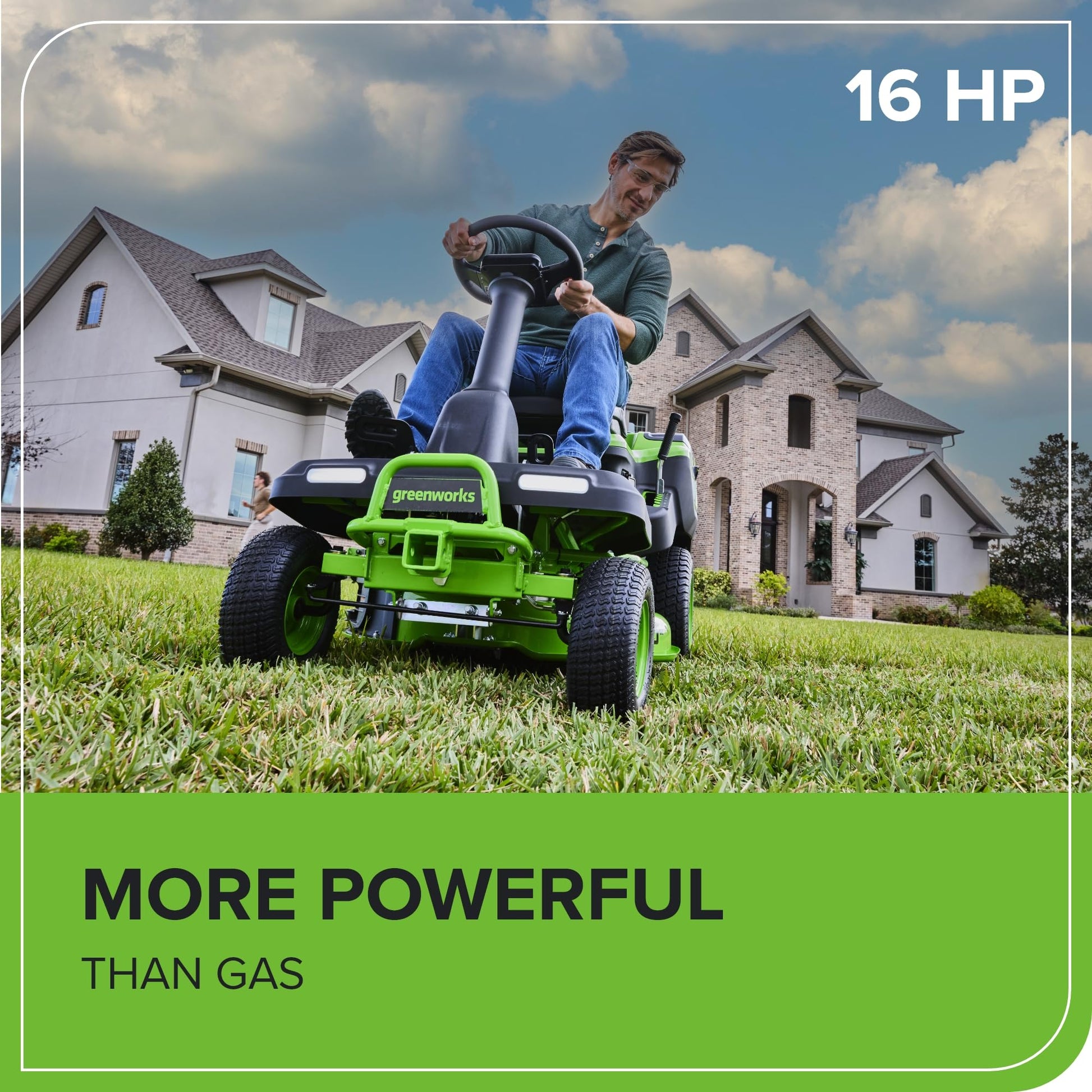 Greenworks 60V 30" Tractor, (4) 8.0Ah + Wall Charger