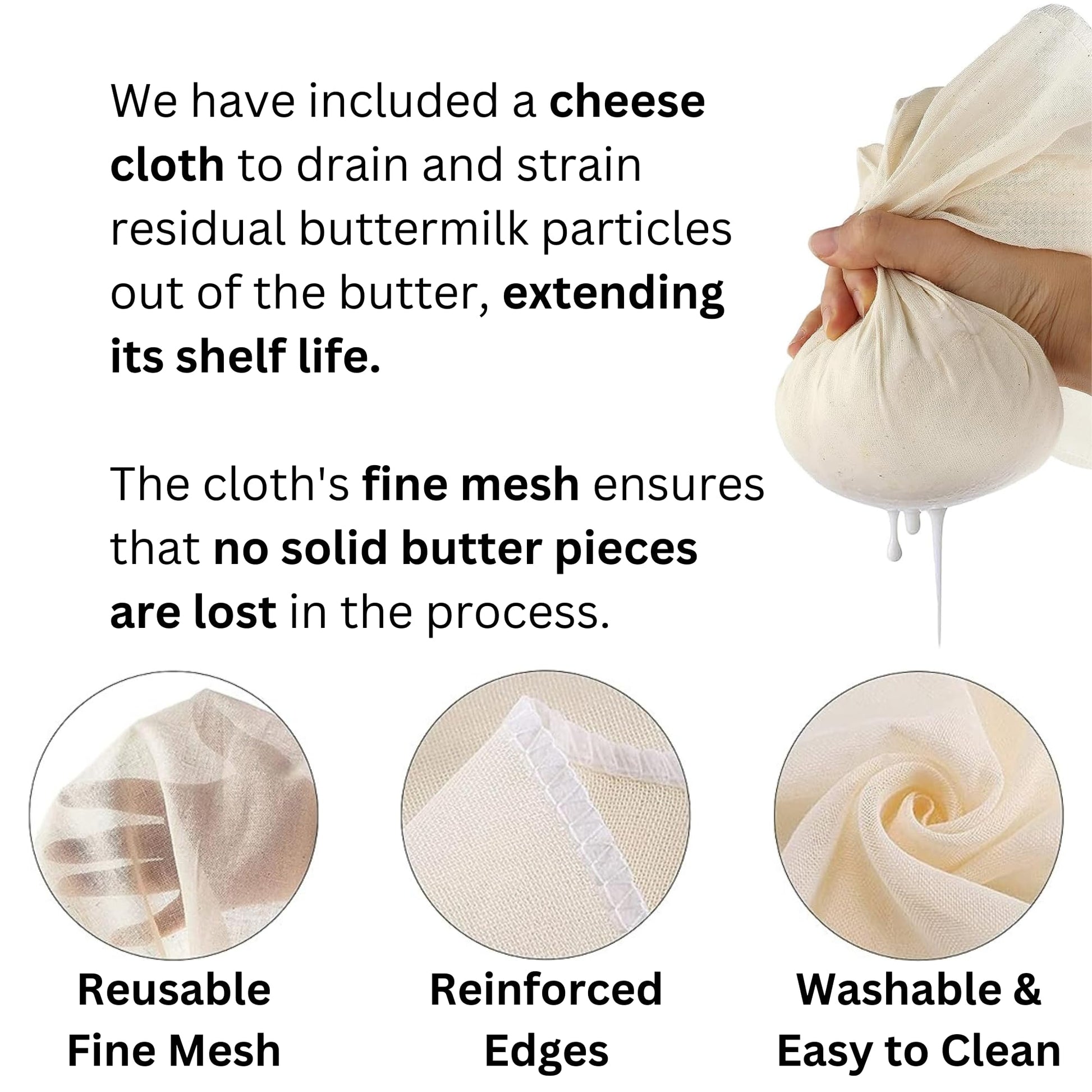 Dazey Butter Churner - Cheese Cloth, Butter Paddles, Recipe Book INCLUDED- Hand Crank Butter Churn- Manual Butter Maker- Create Delicious Homemade Butter With Your Own Hand Crank Dazey Churner