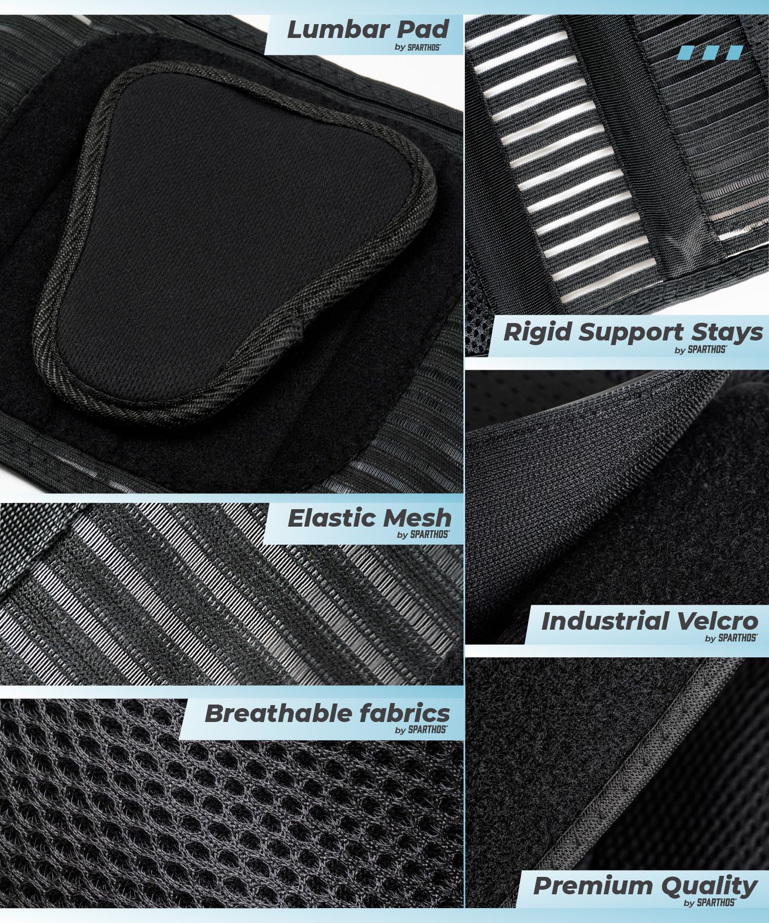 Sparthos Back Brace for Lower Back Pain - Immediate Relief from Sciatica, Herniated Disc, Scoliosis - Breathable Design With Lumbar Support Pad - For Home & Lifting At Work, For Men & Women - Medium