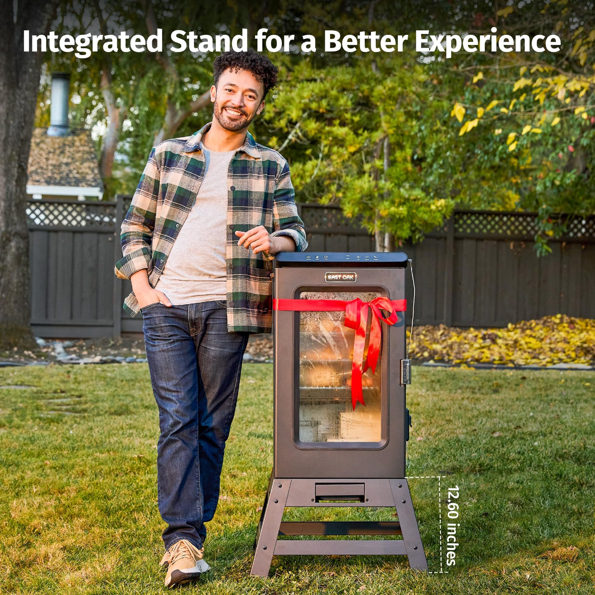 EAST OAK Ridgewood Pro 30" Electric Smoker | Built-in Meat Probe & Elevated Stand for Outdoors | Up to 6× Longer Smokes, Adjustable Side Chip Loader | Smoke More with 725 sq in Cooking Area